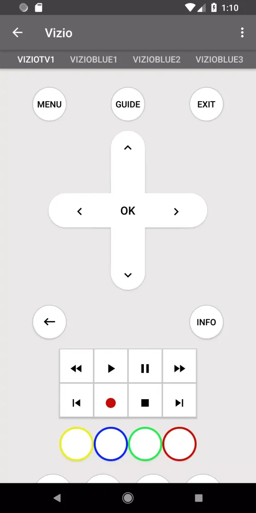 Vizio Universal Remote Screenshots