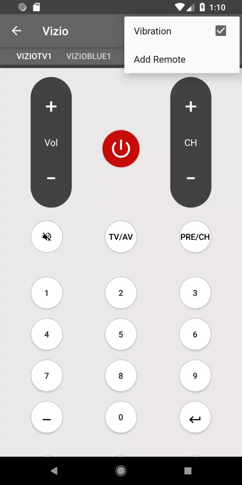 Vizio Universal Remote Screenshots
