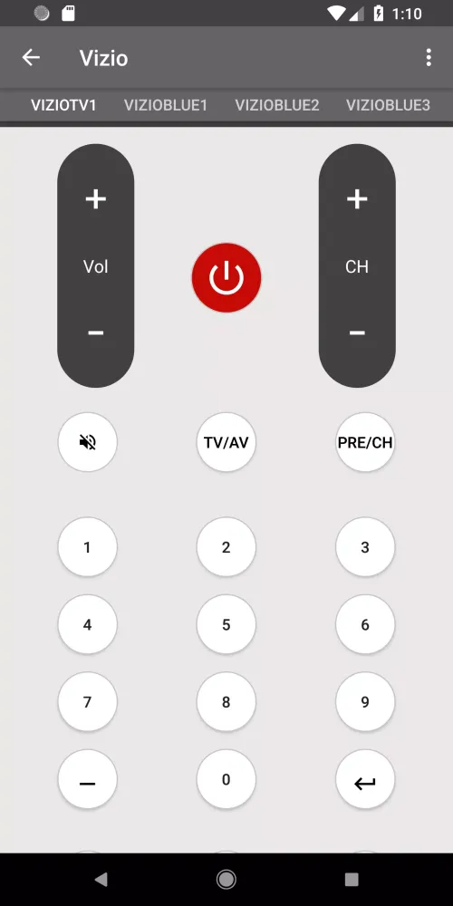 Vizio Universal Remote Screenshots