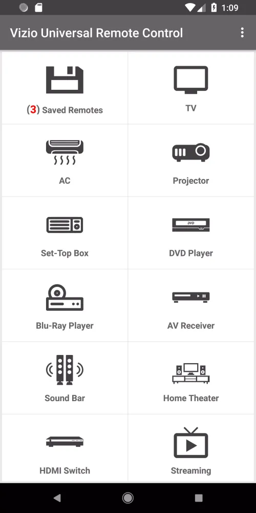 Vizio Universal Remote Screenshots