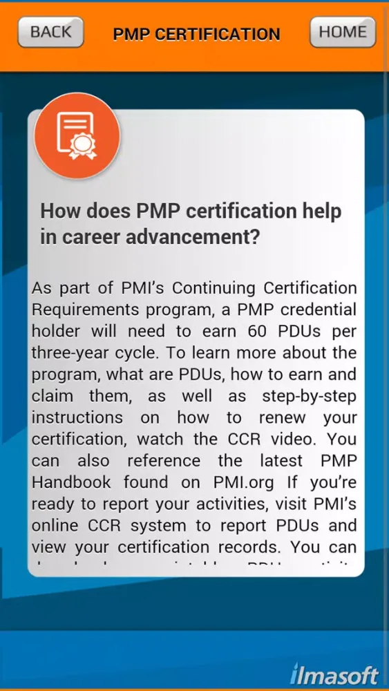 Captures d'écran de All about PMP