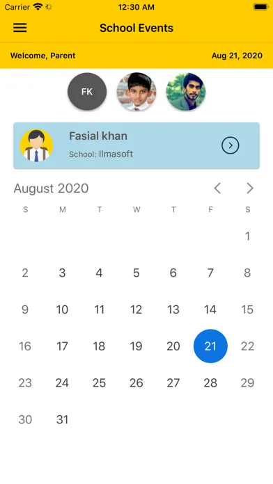 Frontline School Parent App Ekran Görüntüleri