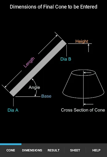 Captures d'écran de Cone Calc