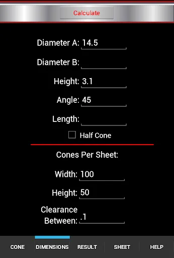 Captures d'écran de Cone Calc