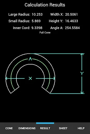 Captures d'écran de Cone Calc