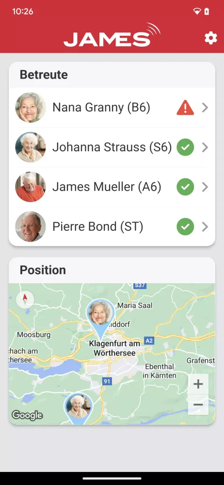 Ảnh chụp màn hình của James App