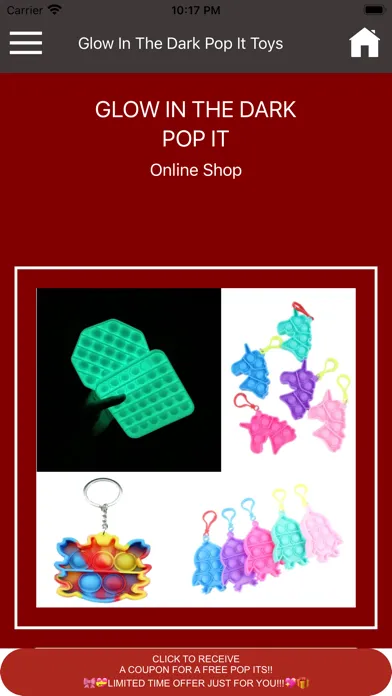 Ảnh chụp màn hình của Glow In The Dark pop It Toys