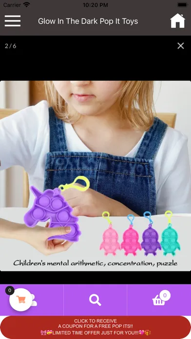 Ảnh chụp màn hình của Glow In The Dark pop It Toys