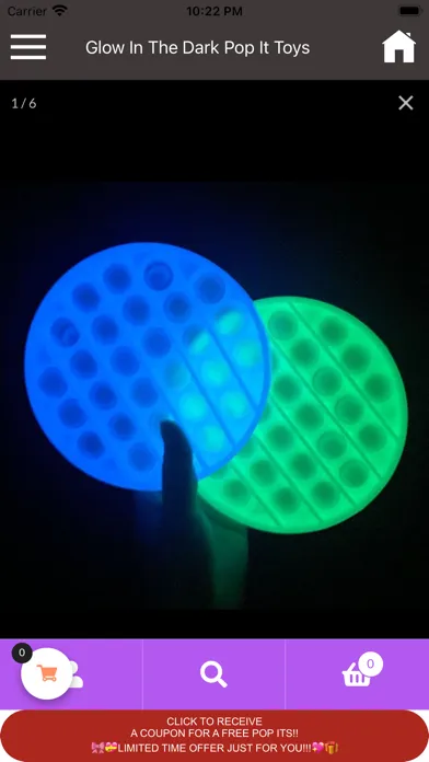 Ảnh chụp màn hình của Glow In The Dark pop It Toys