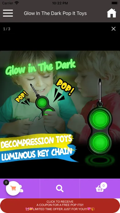 Ảnh chụp màn hình của Glow In The Dark pop It Toys