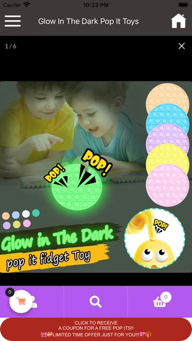 Ảnh chụp màn hình của Glow In The Dark pop It Toys