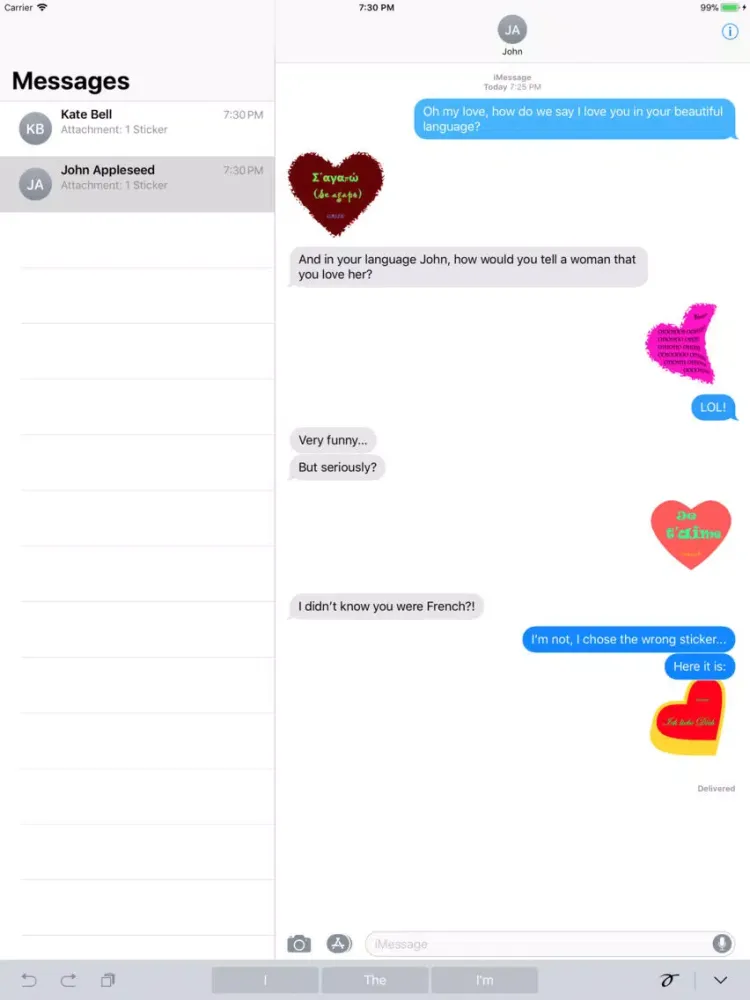 I Love You in many languages iPad  Screenshots