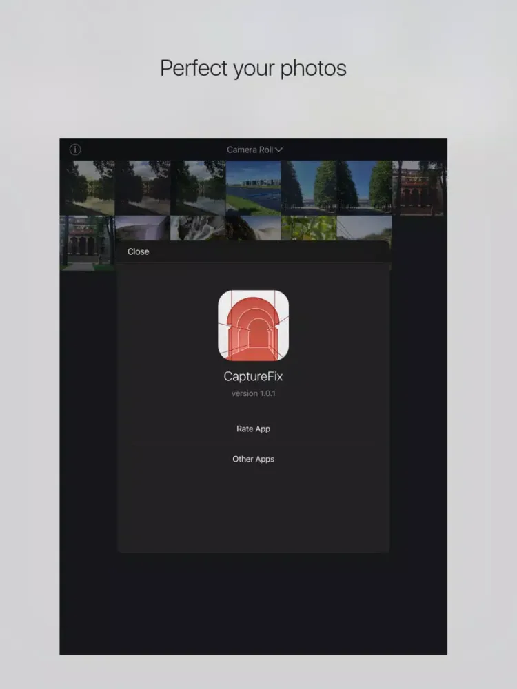 Tangkapan layar CaptureFix iPad 