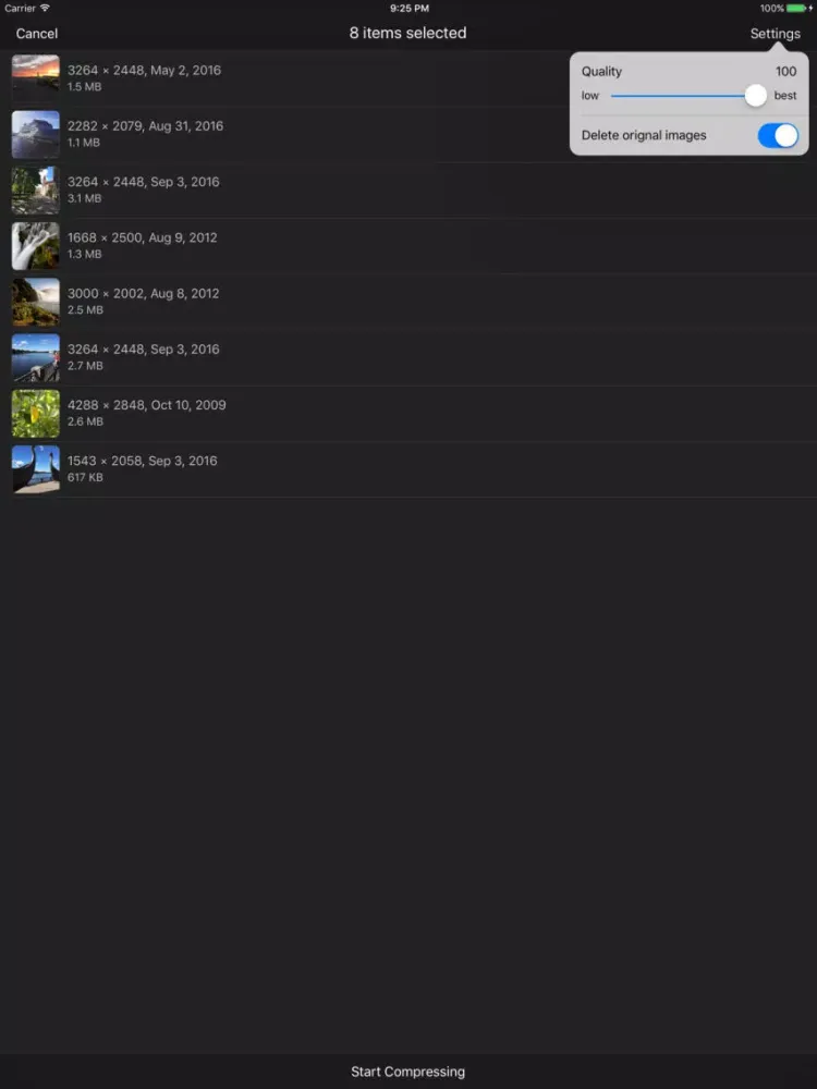 Captures d'écran de MagicShrink - lossless batch photo compressor iPad 