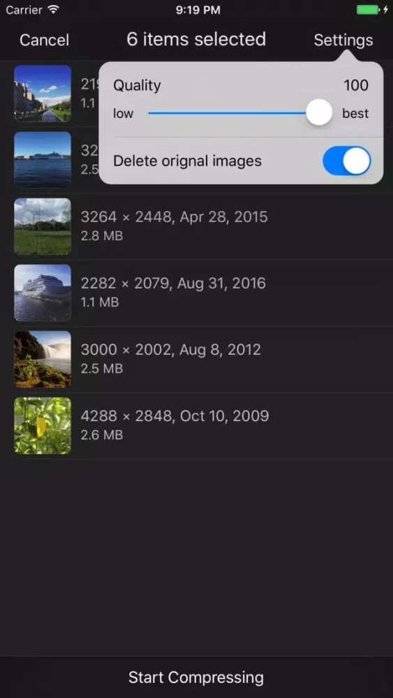 Captures d'écran de MagicShrink - lossless batch photo compressor