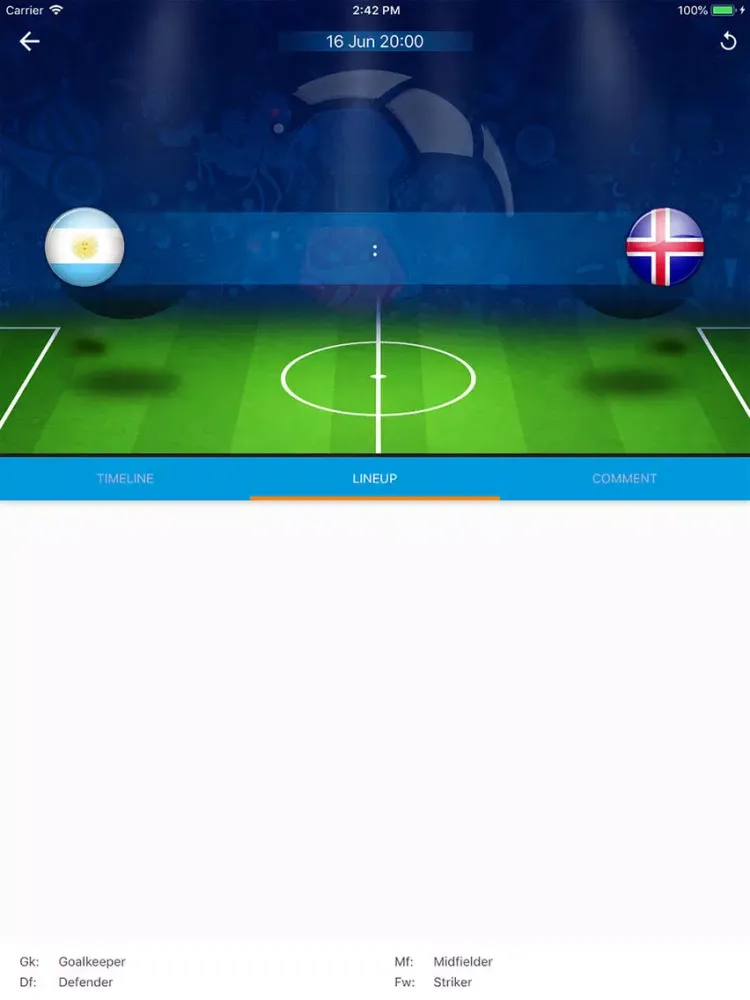Capturas de tela do Live Matches 2018 iPad 