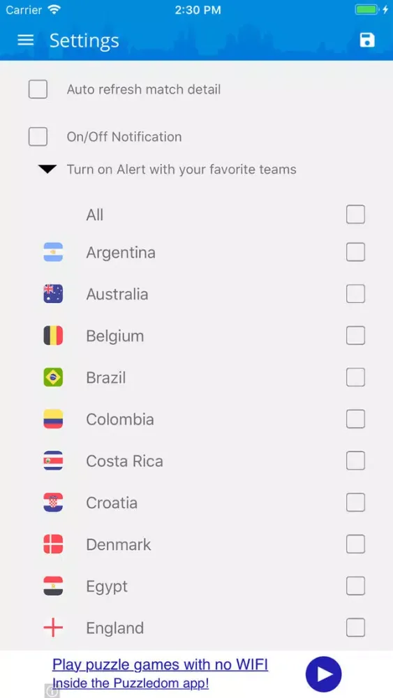 Capturas de tela do Live Matches 2018