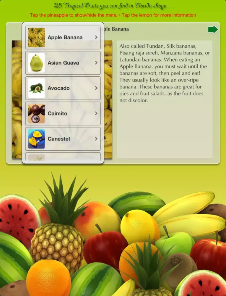 Скриншоты Tropical Fruit available in Florida iPad 