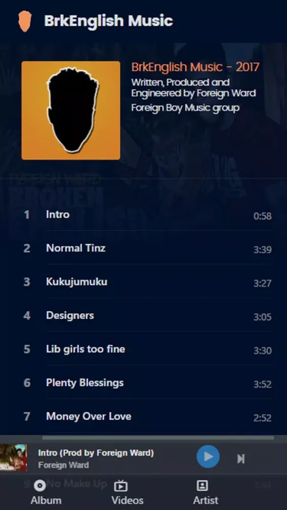 Capturas de pantalla de BrkEnglish Music App