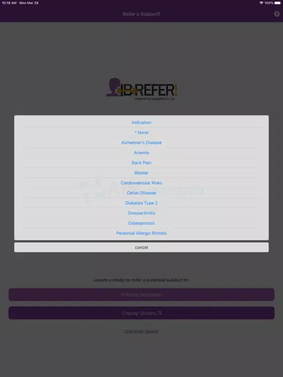 IB-REFER iPad  Screenshots
