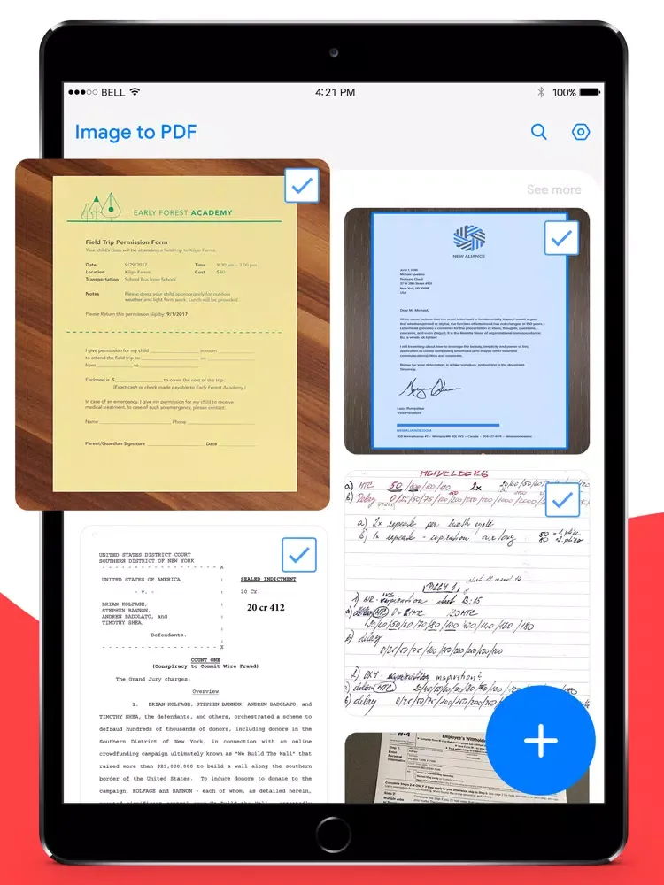 JPG to PDF - PDF Editor iPad  سکرین شاٹس