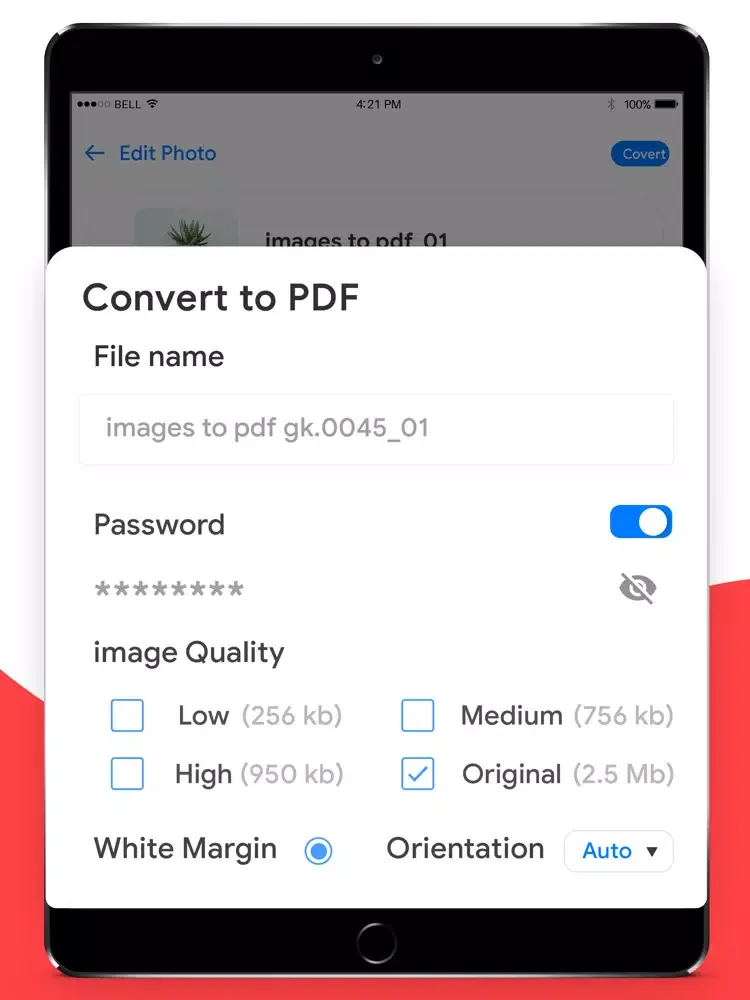JPG to PDF - PDF Editor iPad  سکرین شاٹس