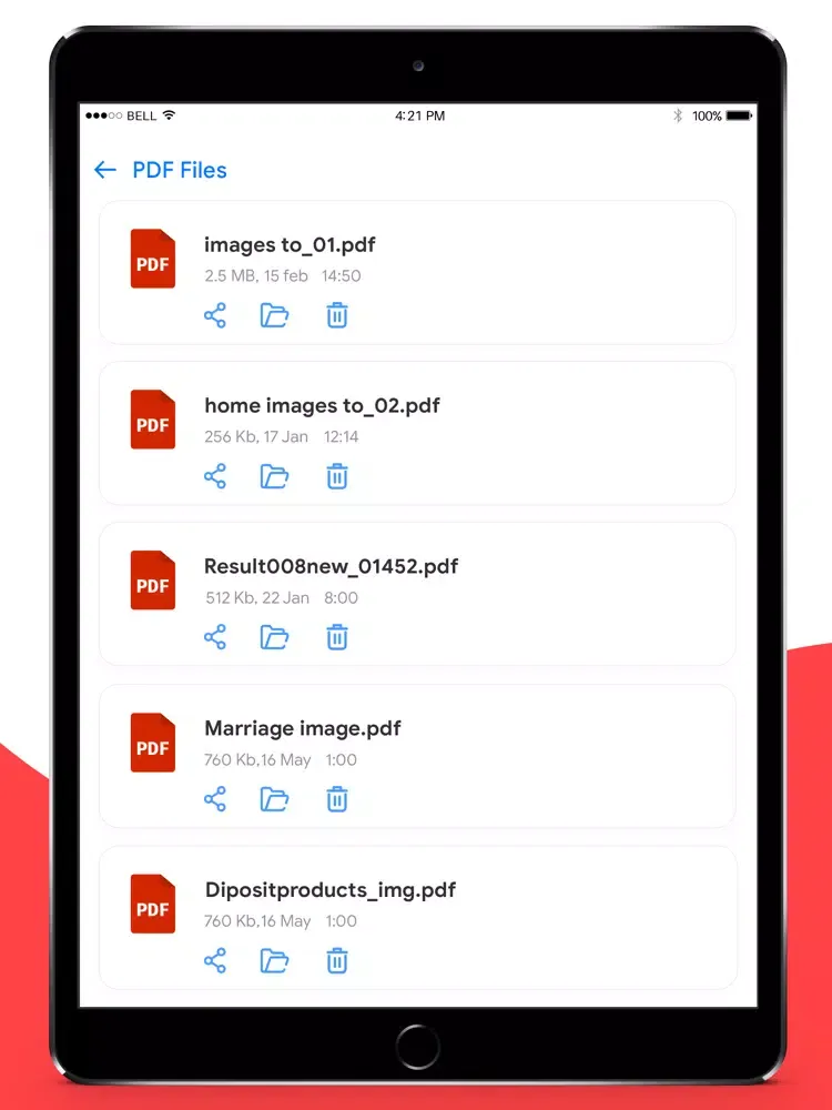 JPG to PDF - PDF Editor iPad  سکرین شاٹس
