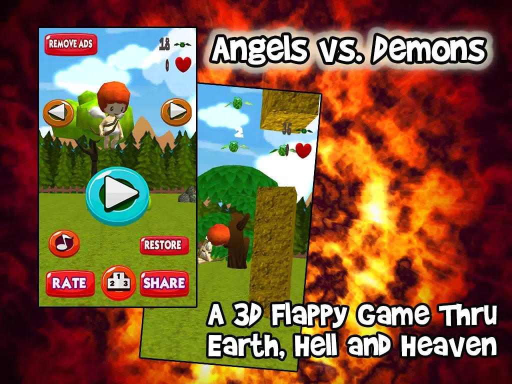 Angels vs Demons – Good and Evil Battle For Flappy Souls Across Earth, Hell and Heaven iPad  Screenshots