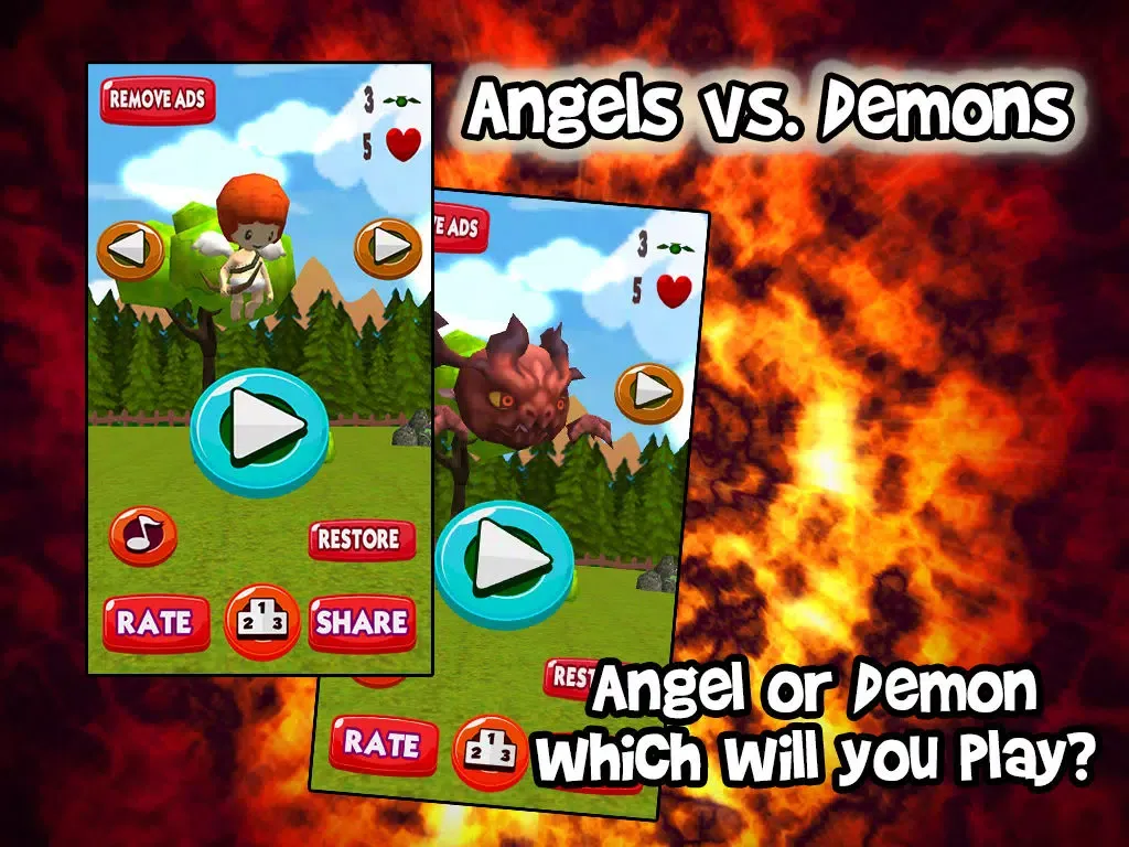 Angels vs Demons – Good and Evil Battle For Flappy Souls Across Earth, Hell and Heaven iPad  Screenshots
