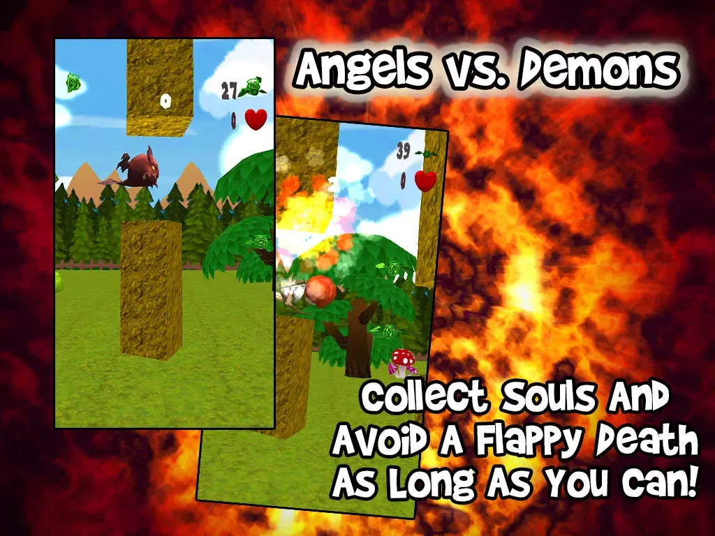 Angels vs Demons – Good and Evil Battle For Flappy Souls Across Earth, Hell and Heaven iPad  Screenshots