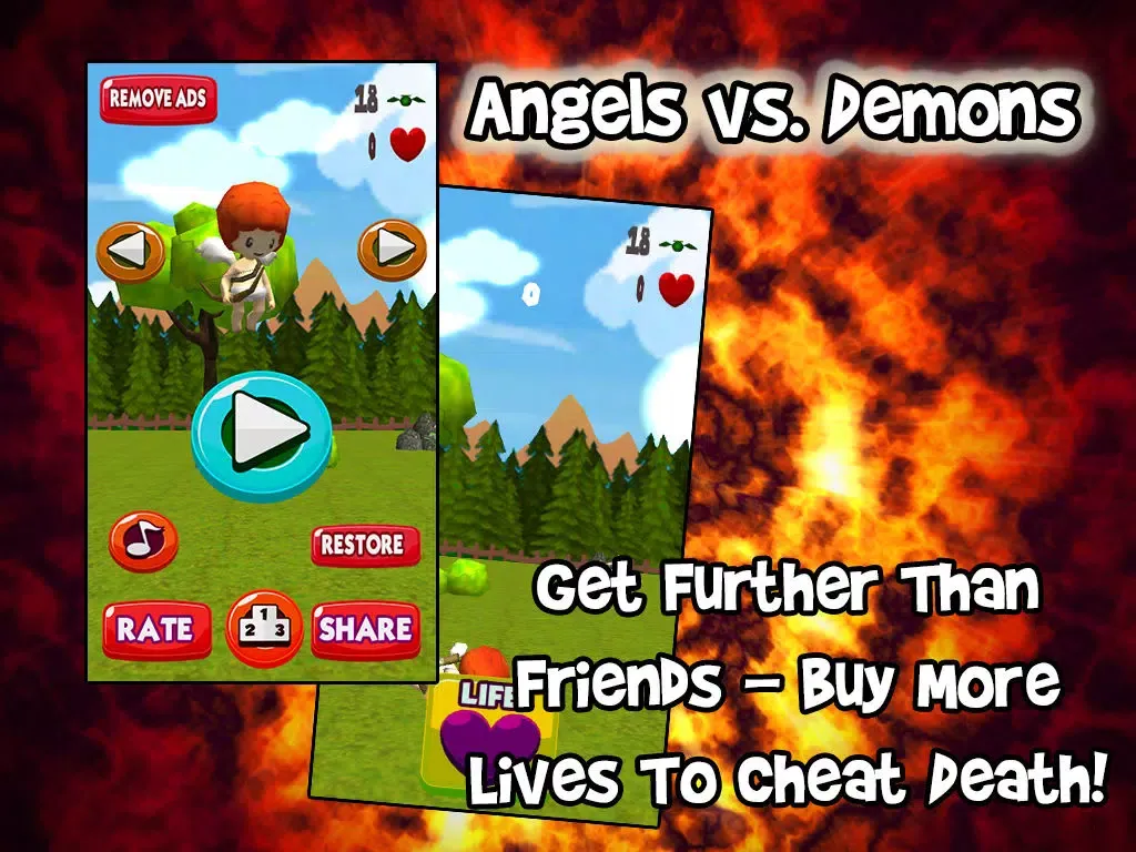 Angels vs Demons – Good and Evil Battle For Flappy Souls Across Earth, Hell and Heaven iPad  Screenshots