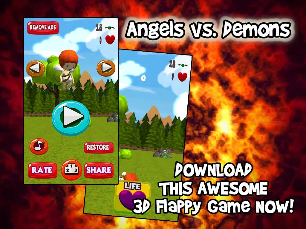 Angels vs Demons – Good and Evil Battle For Flappy Souls Across Earth, Hell and Heaven iPad  Screenshots