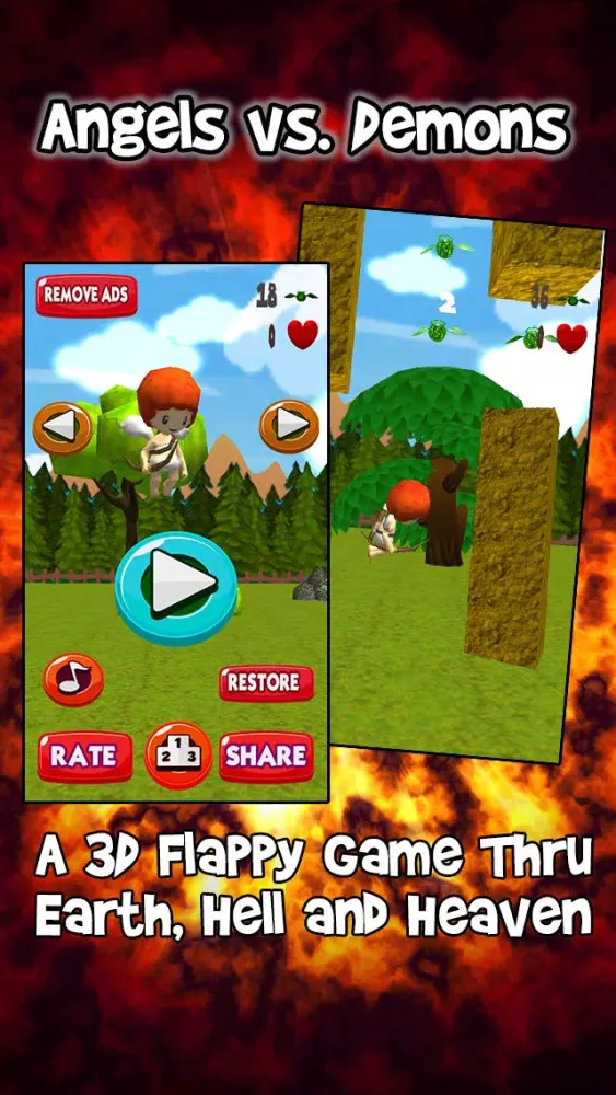 Angels vs Demons – Good and Evil Battle For Flappy Souls Across Earth, Hell and Heaven Screenshots