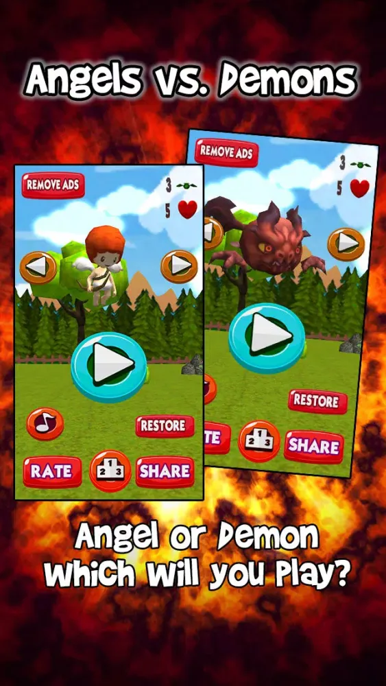 Angels vs Demons – Good and Evil Battle For Flappy Souls Across Earth, Hell and Heaven Screenshots