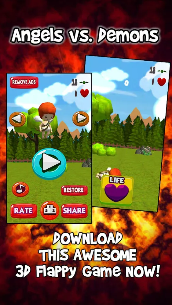 Angels vs Demons – Good and Evil Battle For Flappy Souls Across Earth, Hell and Heaven Screenshots