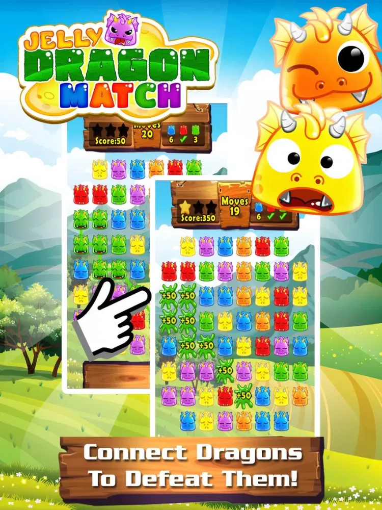 Tangkapan layar Jelly Dragon Pop - Castle Blitz Match 3 Puzzle Game iPad 