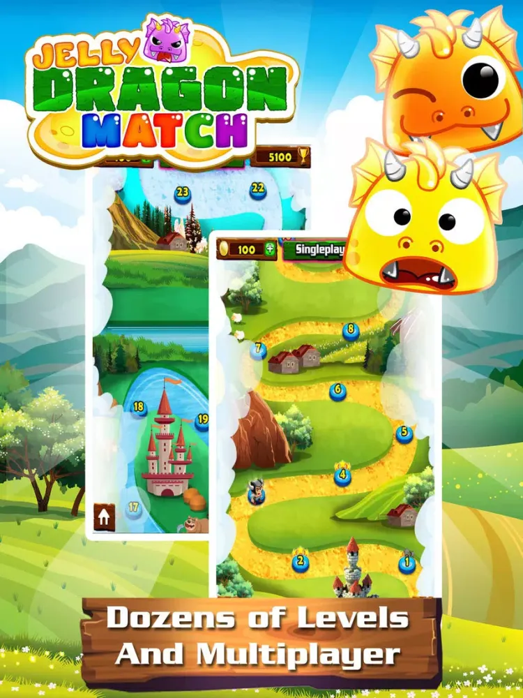 Tangkapan layar Jelly Dragon Pop - Castle Blitz Match 3 Puzzle Game iPad 