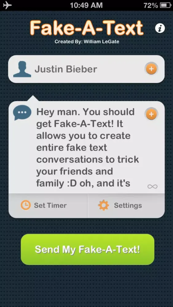 Fake-A-Text FREE [Fake Text Free & Fake A Call—Call It A Prank Conversation]應用截圖