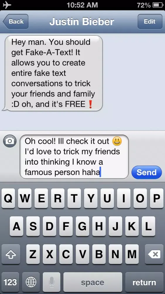 Fake-A-Text FREE [Fake Text Free & Fake A Call—Call It A Prank Conversation]應用截圖
