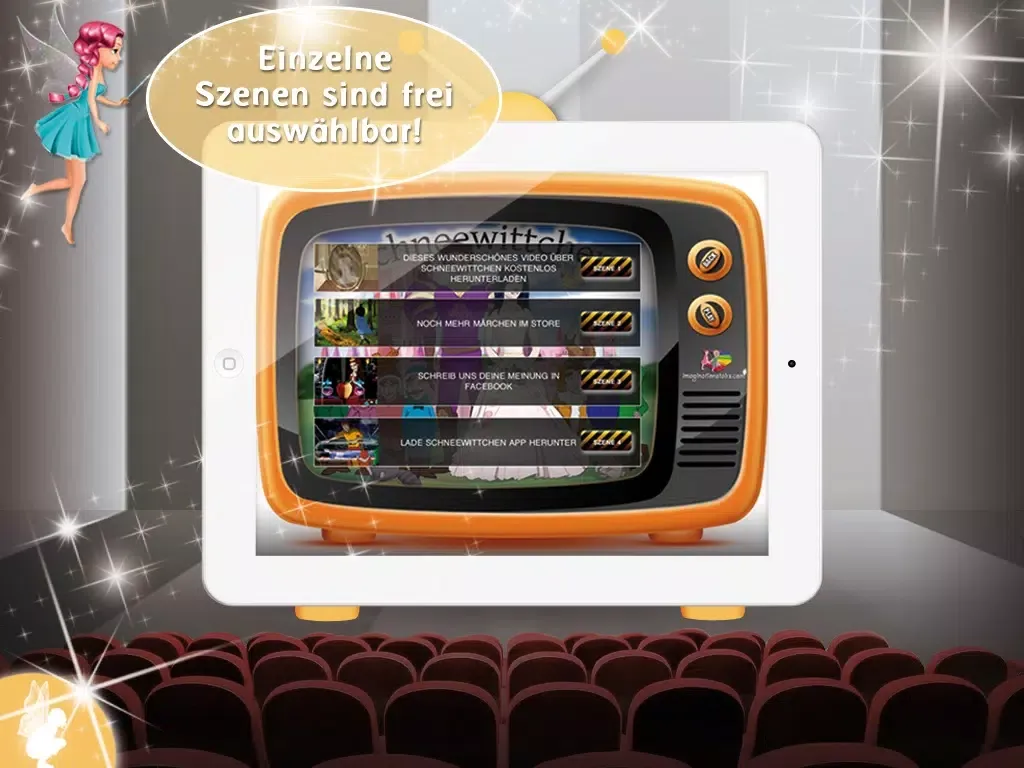 Скриншоты Schneewittchen – interaktive Zeichentrickfilm für Kinder GRATIS - Imagination Stairs TV iPad 