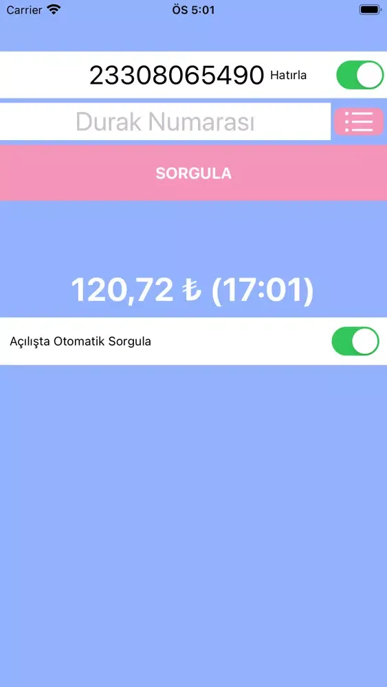 Скриншоты izmir Bakiye Sorgulama