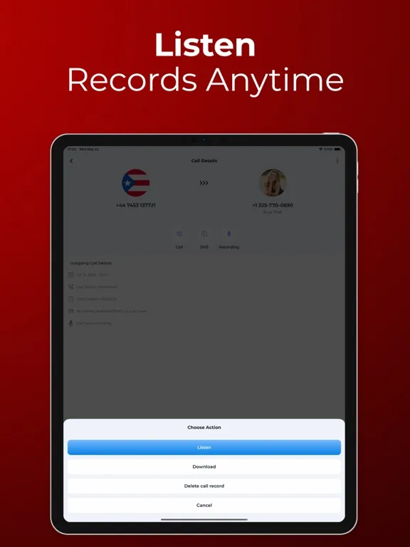 Reco - Call Recorder Unlimited iPad  Screenshots