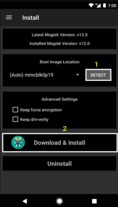 Screenshot di Magisk manager
