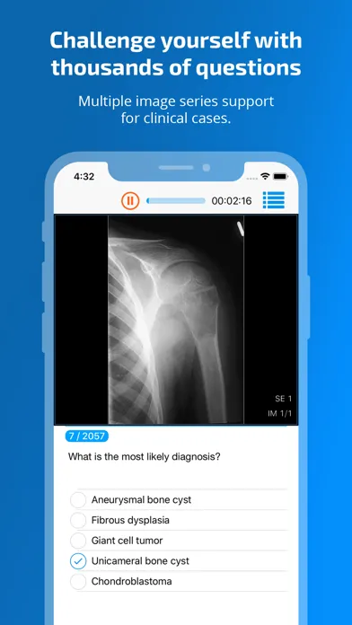 Capturas de tela do QEVLAR Radiology