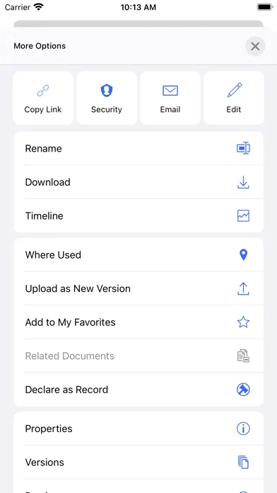 Capturas de tela do iManage Work 10 For Intune