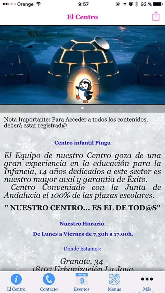 Tangkapan layar Centro Infantil Pingu