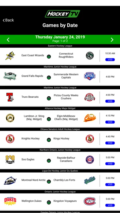 Ảnh chụp màn hình của HockeyTV