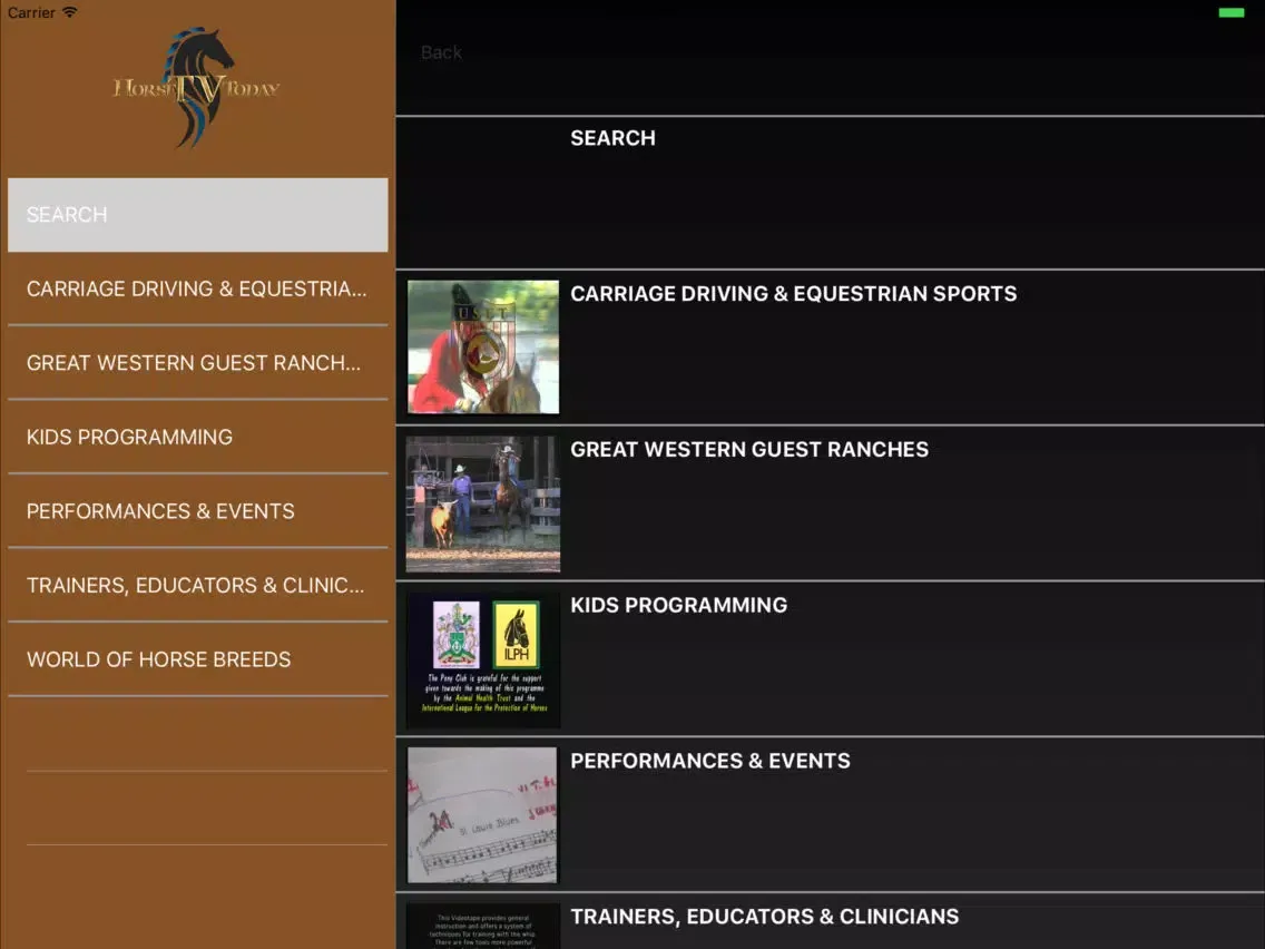 HorseTV iPad  سکرین شاٹس