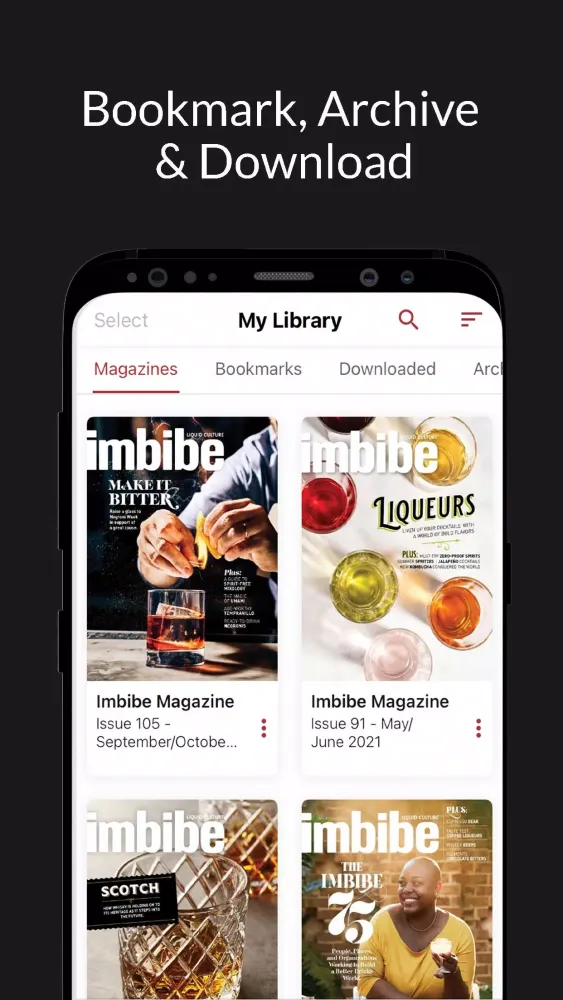 Captures d'écran de Imbibe Magazine