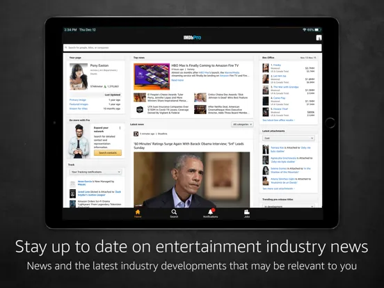 Screenshot di IMDbPro iPad 